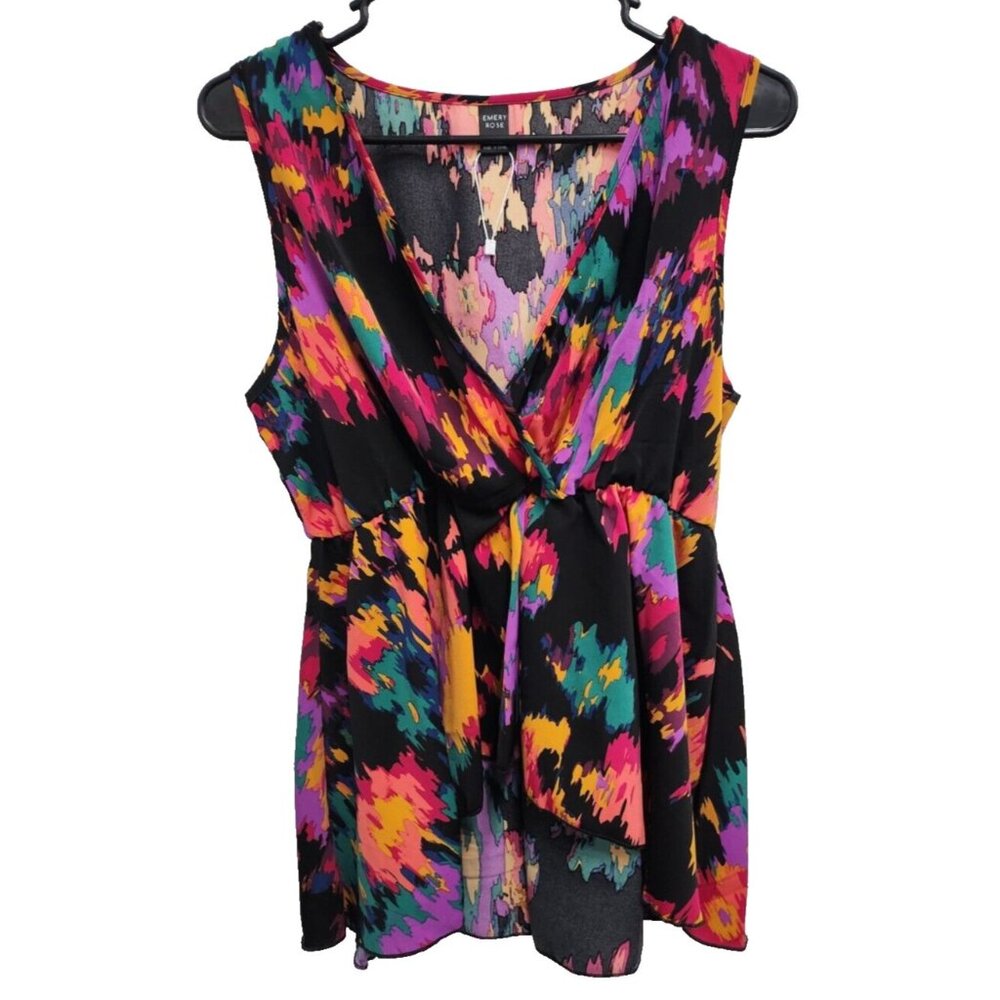 Emery Rose Babydoll Top Womens‎ Medium Tie Dye Sleeveless Whimsygoth Coquette